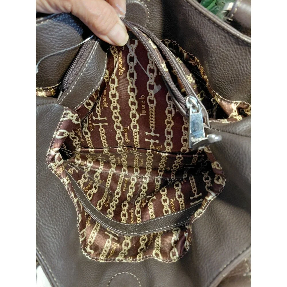 Tiganello Dark Brown Soft Leather Purse Lots of Pockets!
